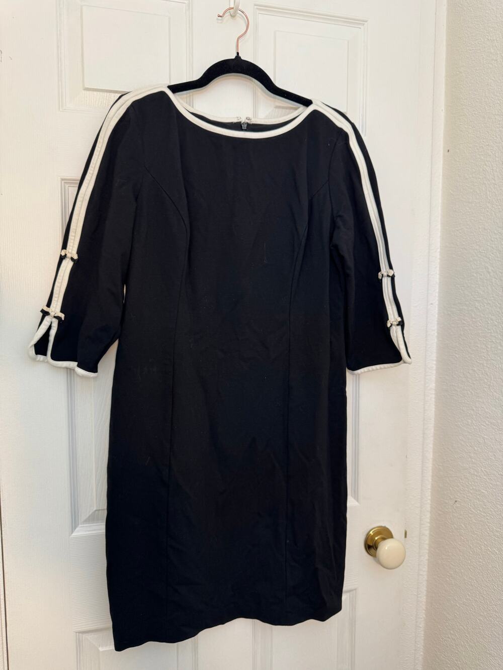Talbots Black & White Trim Sheath Dress – Size 12